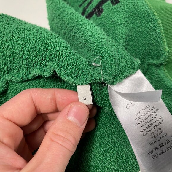 Gucci "Blind For Love" Pullover Terrycloth Hoodie Green Men's size Small - Picture 9 of 16